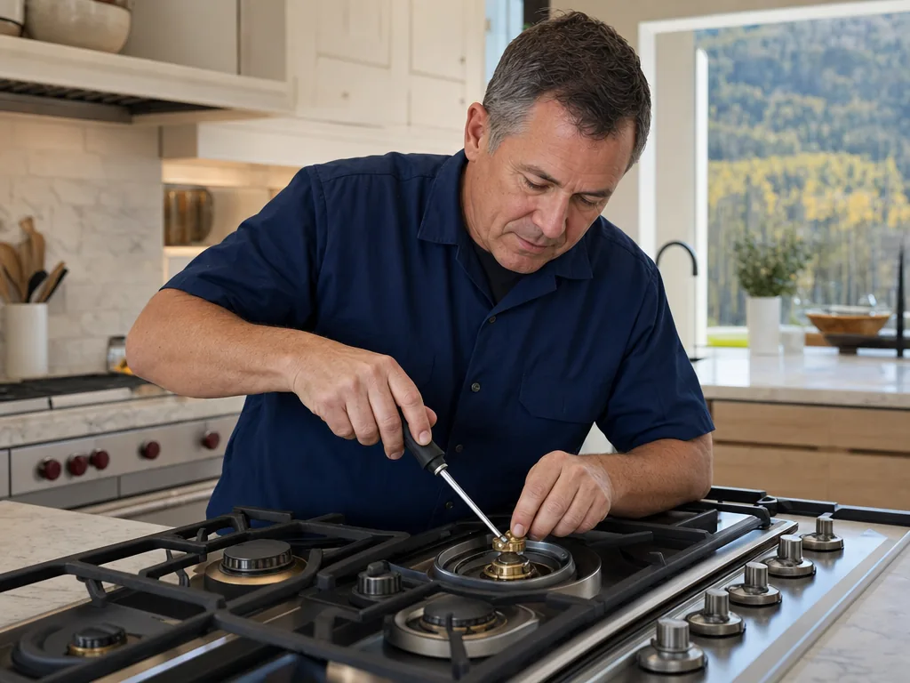 High-altitude orifice conversion during an appliance repair visit in Denver, Colorado