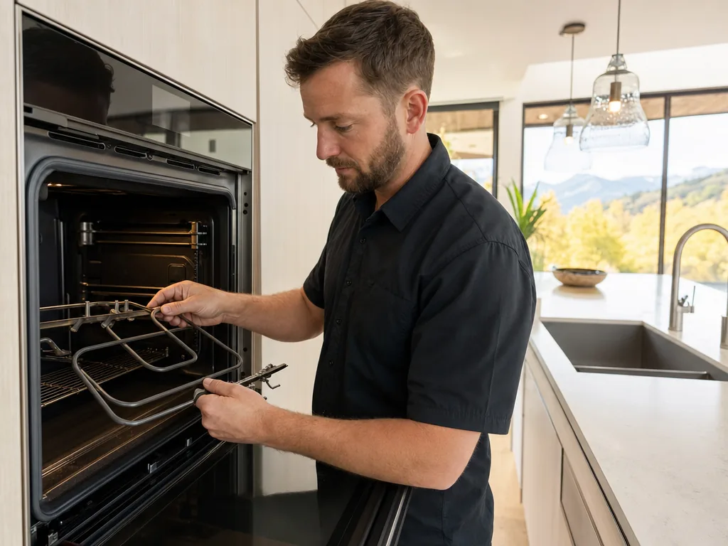 Oven element replacement during an appliance repair visit in Denver, Colorado