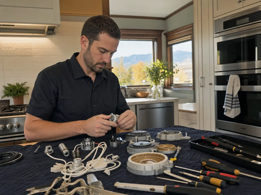 Replacement parts during an appliance repair visit in Denver, Colorado