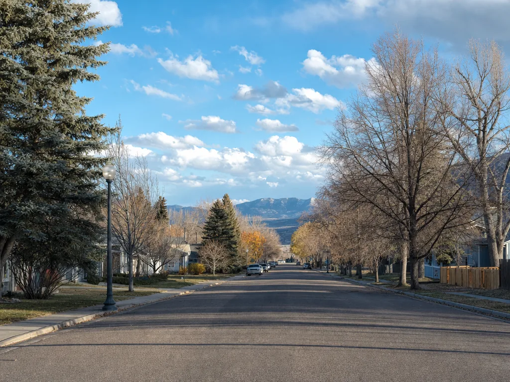 Colorado residential street in the Denver service area